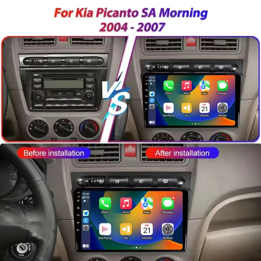DSP 4G Carplay Android Car Multimedia Player Autoradio Car GPS Navigation Car Radio Stereo DVD for Kia Morning Picanto 2004-2007