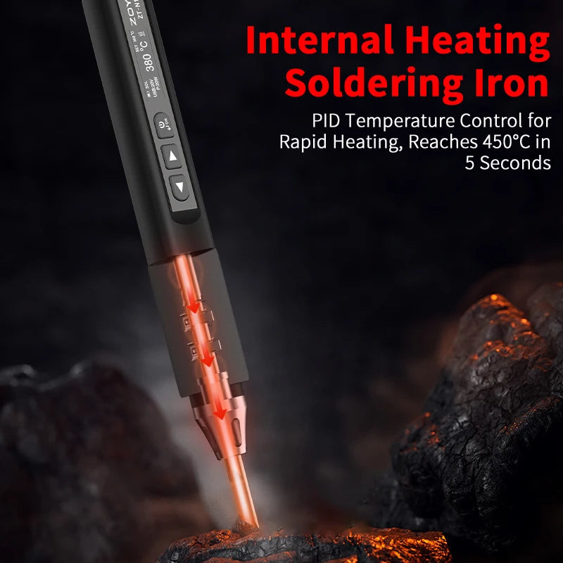 ZT-N1 96W USB Powered Smart Electric Soldering Iron Adjustable Heating Power Rapid Heating Portable OLED Display Pen 5S