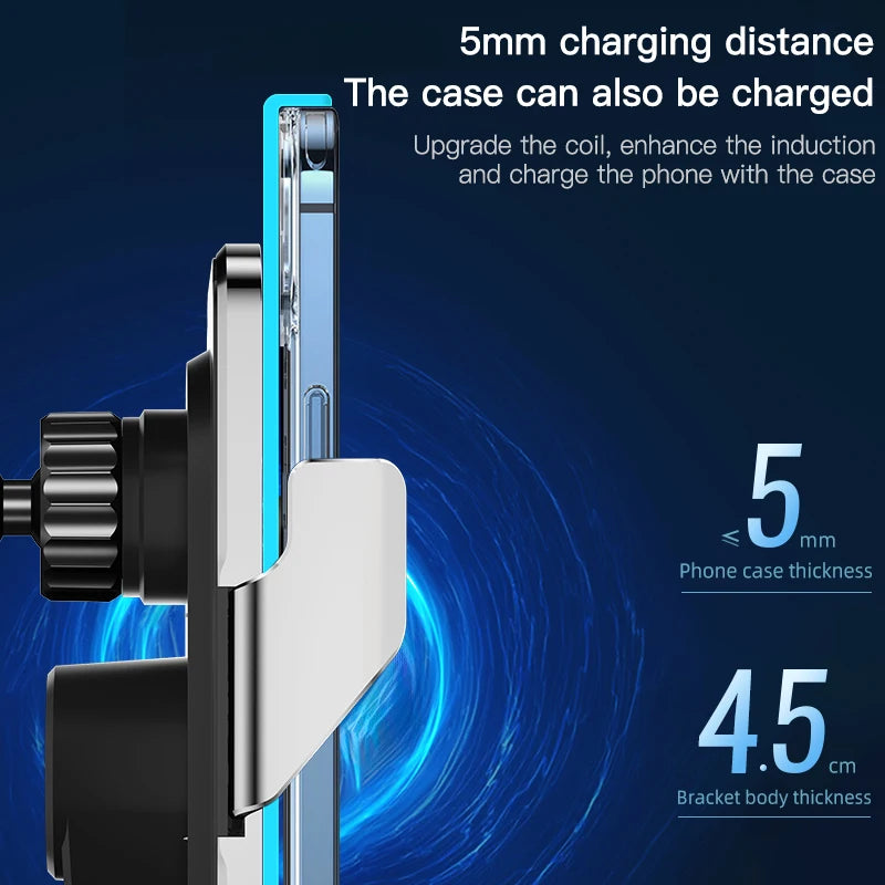 Wholesale Customized Infrared Sensing Intelligent Charging Car Wireless Charger 15W Fast Phone Holder for Iphones 15 Pro Max