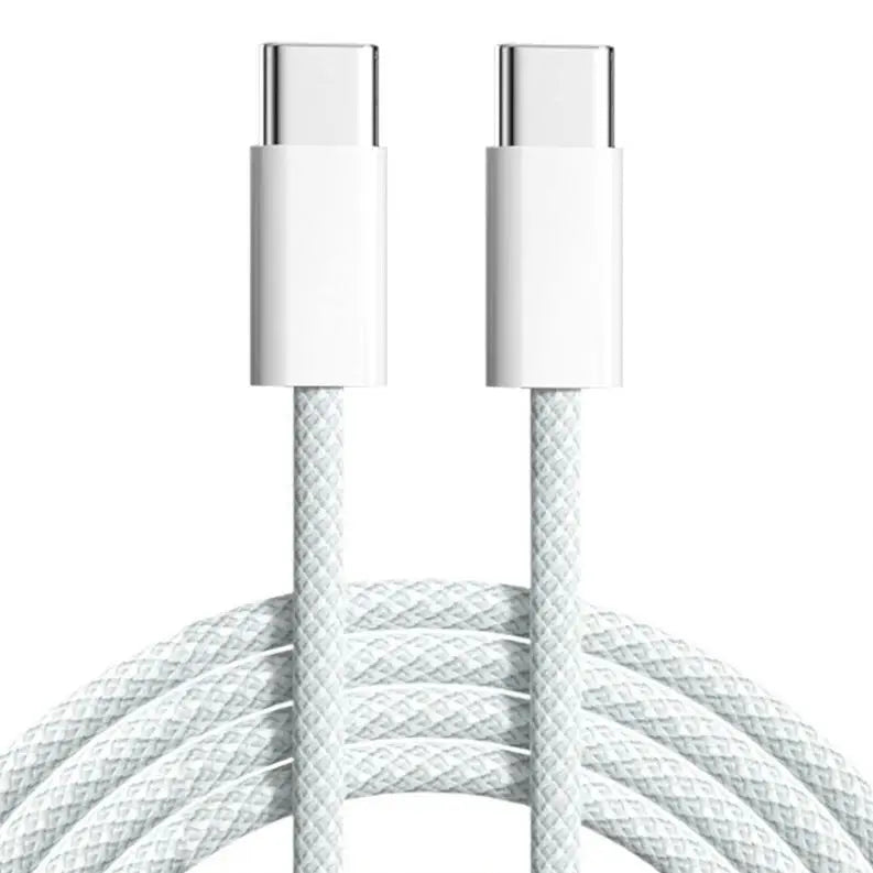 PD 60W Macaron Color Braided USB C to Type C Fast Charging Data Transfer Cable for iPhone 15 Android Phone Laptop Tablet 1M 2M