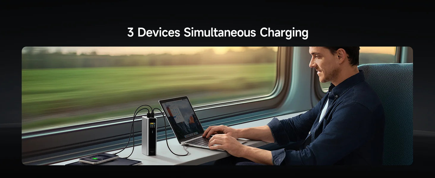 CUKTECH 15 Ultra 20000mAh 140W Laptop Charger 3-Port USB C Charger PD3.1 Fast Charging Battery Pack Smart Power Banks Station