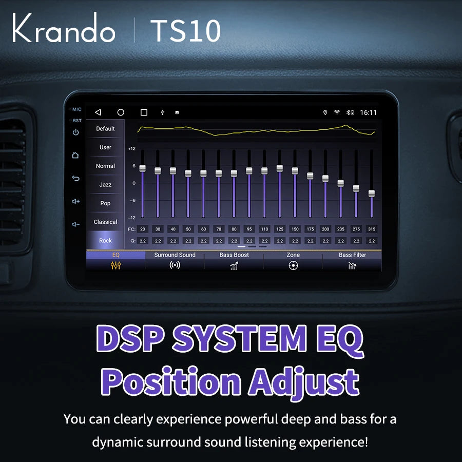 Krando 9" Car Navigation System for Honda HRV HR-V Vezal 2013 - 2019 Android Screen 4G WIFI Online Offline Map Wireless Carplay