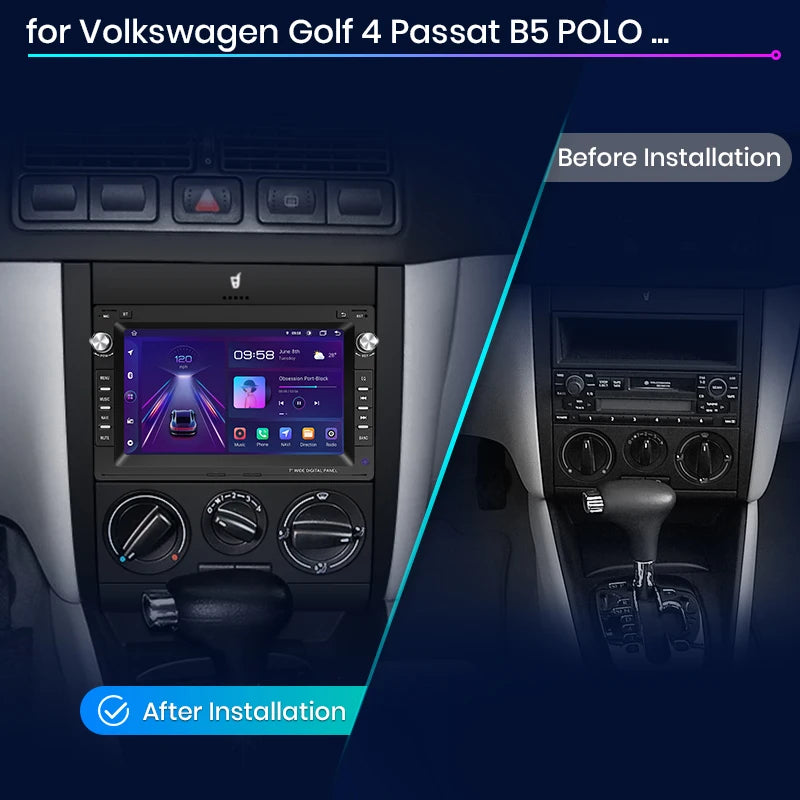 UK Stock Junsun Car Radio for VW Golf 4 Passat POLO Transport T5 Multimedia Android Auto Radio GPS 7 Inch Android Car DVD Player