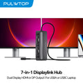 PULWTOP USB C Docking Station Dual 4K60Hz Display for MacBook M1/M2/M3/M4/Windows DisplayPort or HDMI, 2 USB-A 2.0, Ethernet