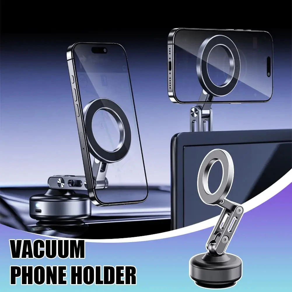 Support de téléphone magnétique pour voiture, ventouse rotative et pliable en alliage d'aluminium, support d'adsorption électrique sous vide, nouveauté 2025