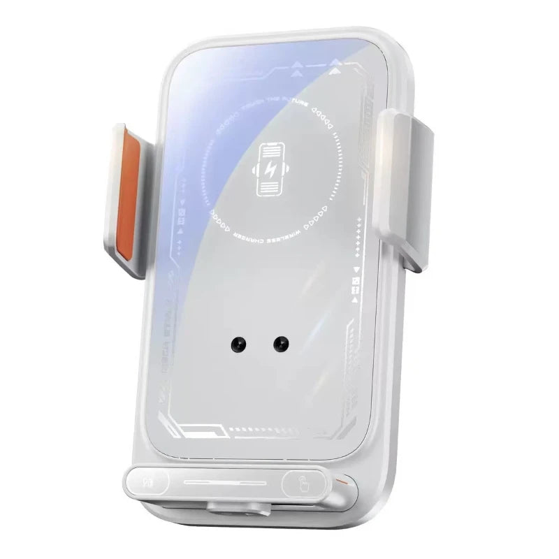 Support de téléphone pour voiture avec chargeur sans fil 15W et chargeur filaire, détection automatique, libération et rotation à une touche, certifié Qi FCC ROHS