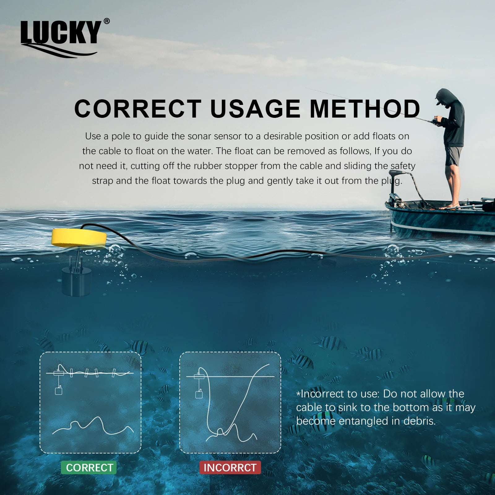 Livraison Gratuite! FFC1108-1 Vente Chaude Alarme 100 M Portable Sonar LCD Détecteurs de Poissons leurre De Pêche Sondeur De Pêche Finder