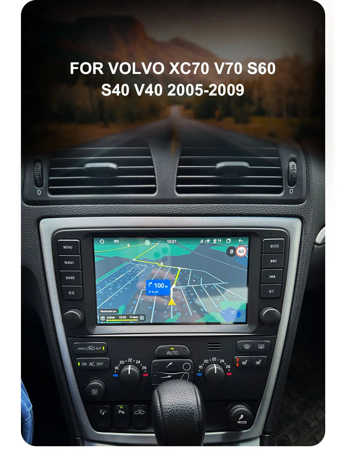 CHSTEK autoradio Carplay Android 13 pour Volvo XC70 V70 S60 S40 V40 2005 2006 2007 2008 2009 Navigation stéréo multimédia WIFI 4G