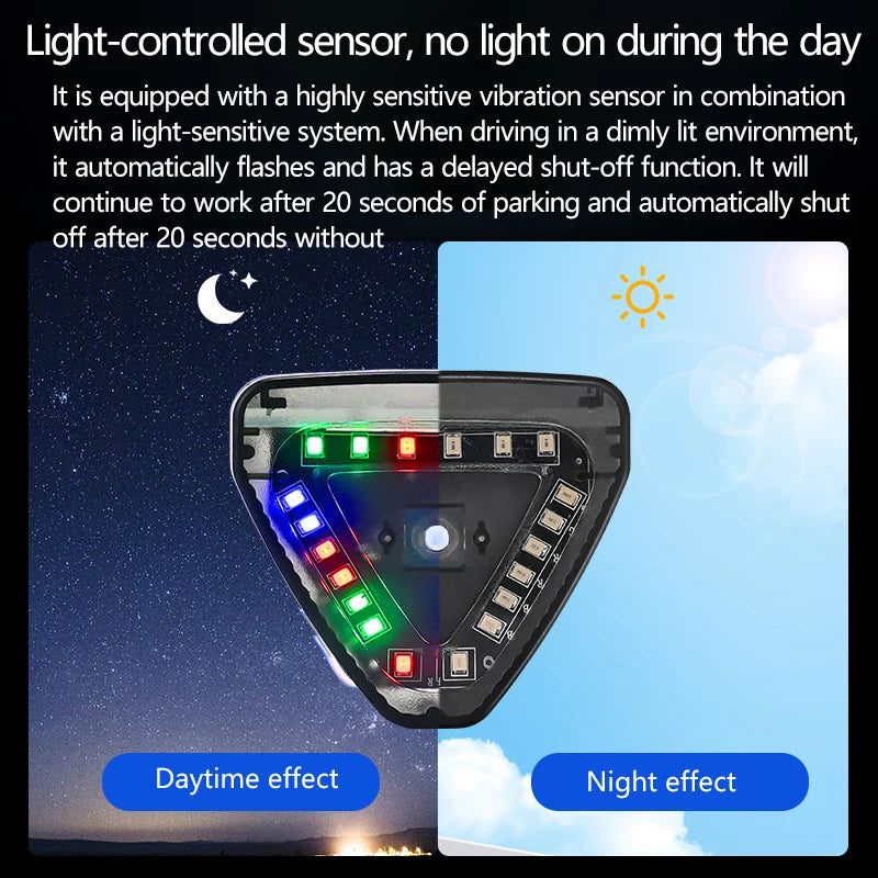 Feux de navigation solaires sans fil pour voiture, avertissement solaire anti-arrière, feux d'avion clignotants, feux de croisière pour pare-chocs arrière