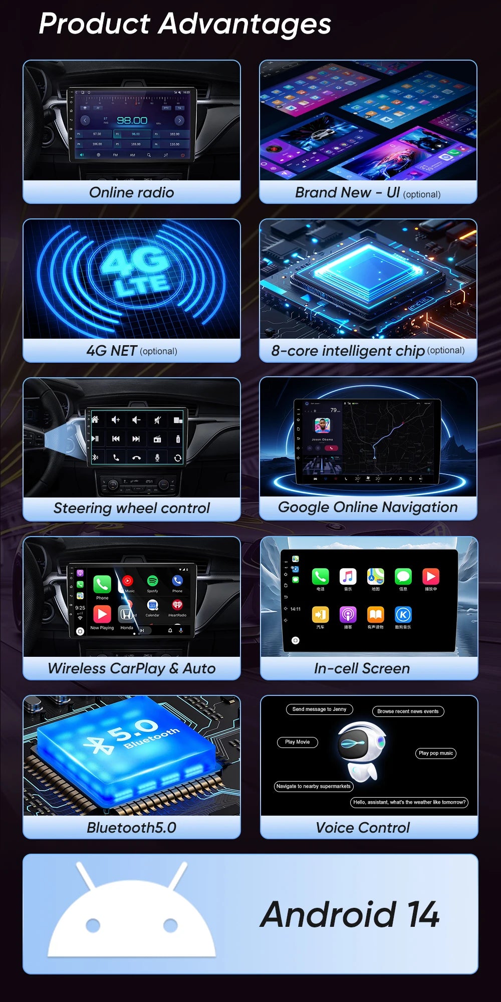 7 ''Android voiture DVD pour Fiat Linea Punto evo 2012 - 2015 Auto GPS Carplay Auto Radio stéréo lecteur multimédia Bluetooth WIFI 4G