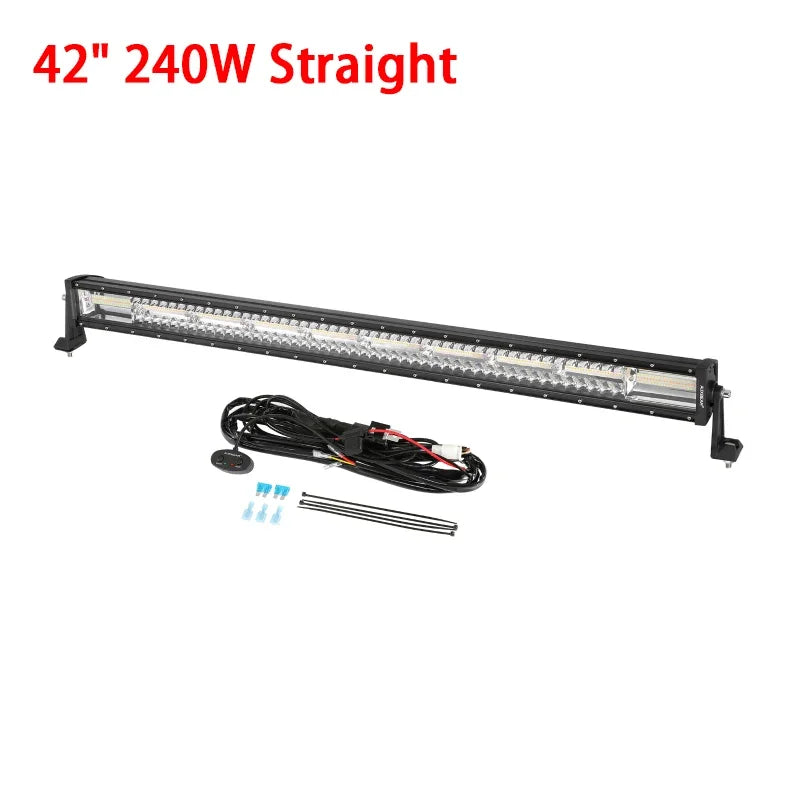 Auxbeam-Barre lumineuse de travail ChlorBeam LED avec fonction mémoire, 6 modes, 22 ", 30", 42 ", camion 514 Up, tout-terrain