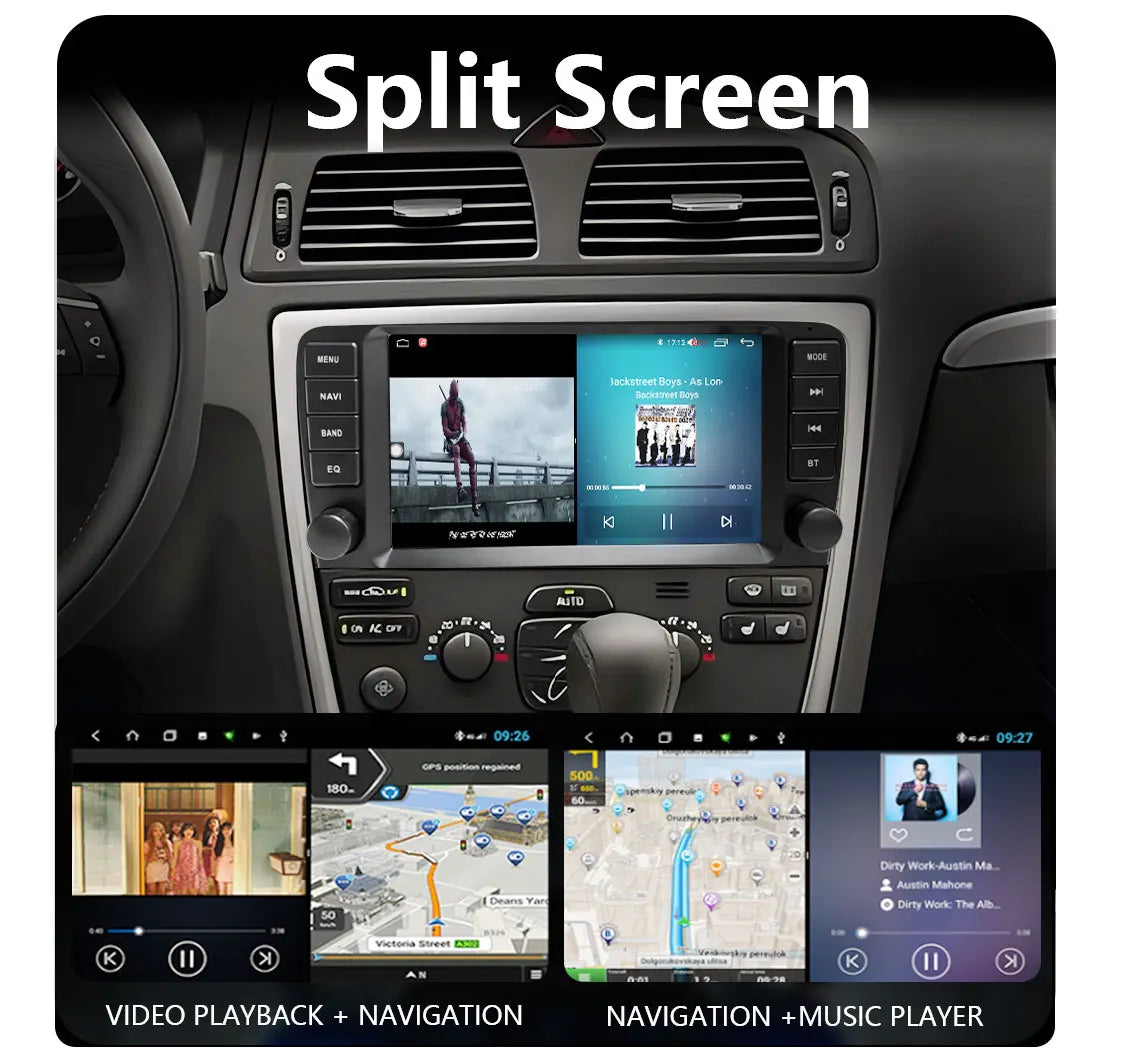 CHSTEK autoradio Carplay Android 13 pour Volvo XC70 V70 S60 S40 V40 2005 2006 2007 2008 2009 Navigation stéréo multimédia WIFI 4G