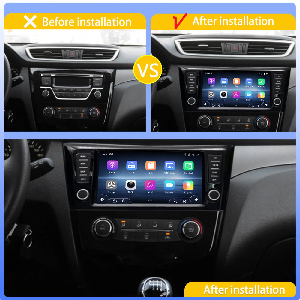 Pour Nissan X-Trail J11 Qashqai 2014 - 2020 Navi 2026 Nouveau système Linux Sans fil CarPlay FM Musique Vidéo Lecteurs multimédias Caméras