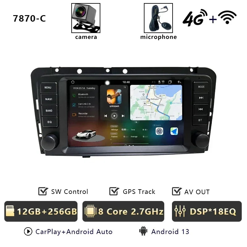 CHSTEK autoradio Carplay Android 13 pour Volvo XC70 V70 S60 S40 V40 2005 2006 2007 2008 2009 Navigation stéréo multimédia WIFI 4G