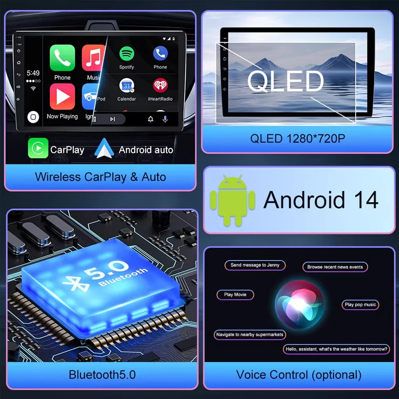 Autoradio CarPlay pour Volvo XC70 V70 S60 2000-2009, lecteur multimédia Android Auto, autoradio stéréo 8 cœurs, DSP, 5G WIFI, écran DVD