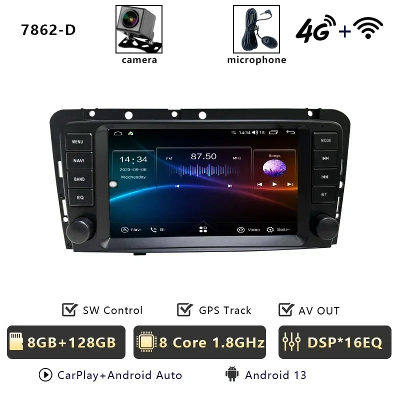 CHSTEK autoradio Carplay Android 13 pour Volvo XC70 V70 S60 S40 V40 2005 2006 2007 2008 2009 Navigation stéréo multimédia WIFI 4G
