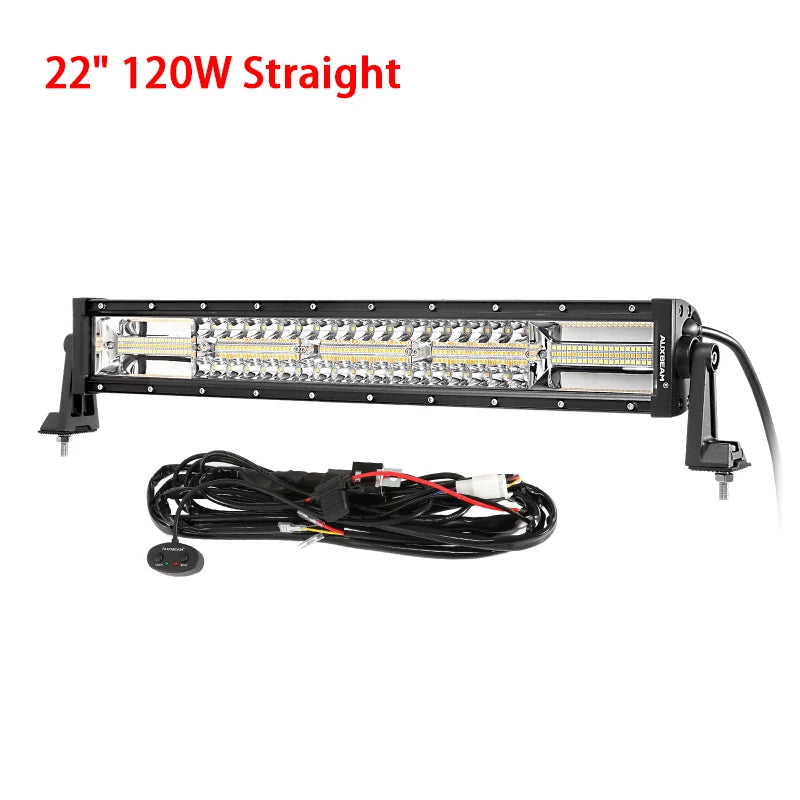 Auxbeam-Barre lumineuse de travail ChlorBeam LED avec fonction mémoire, 6 modes, 22 ", 30", 42 ", camion 514 Up, tout-terrain
