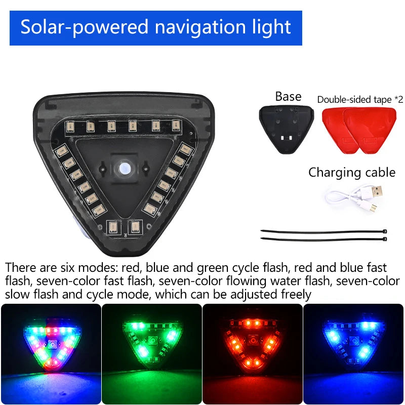 Feux de navigation solaires sans fil pour voiture, avertissement solaire anti-arrière, feux d'avion clignotants, feux de croisière pour pare-chocs arrière