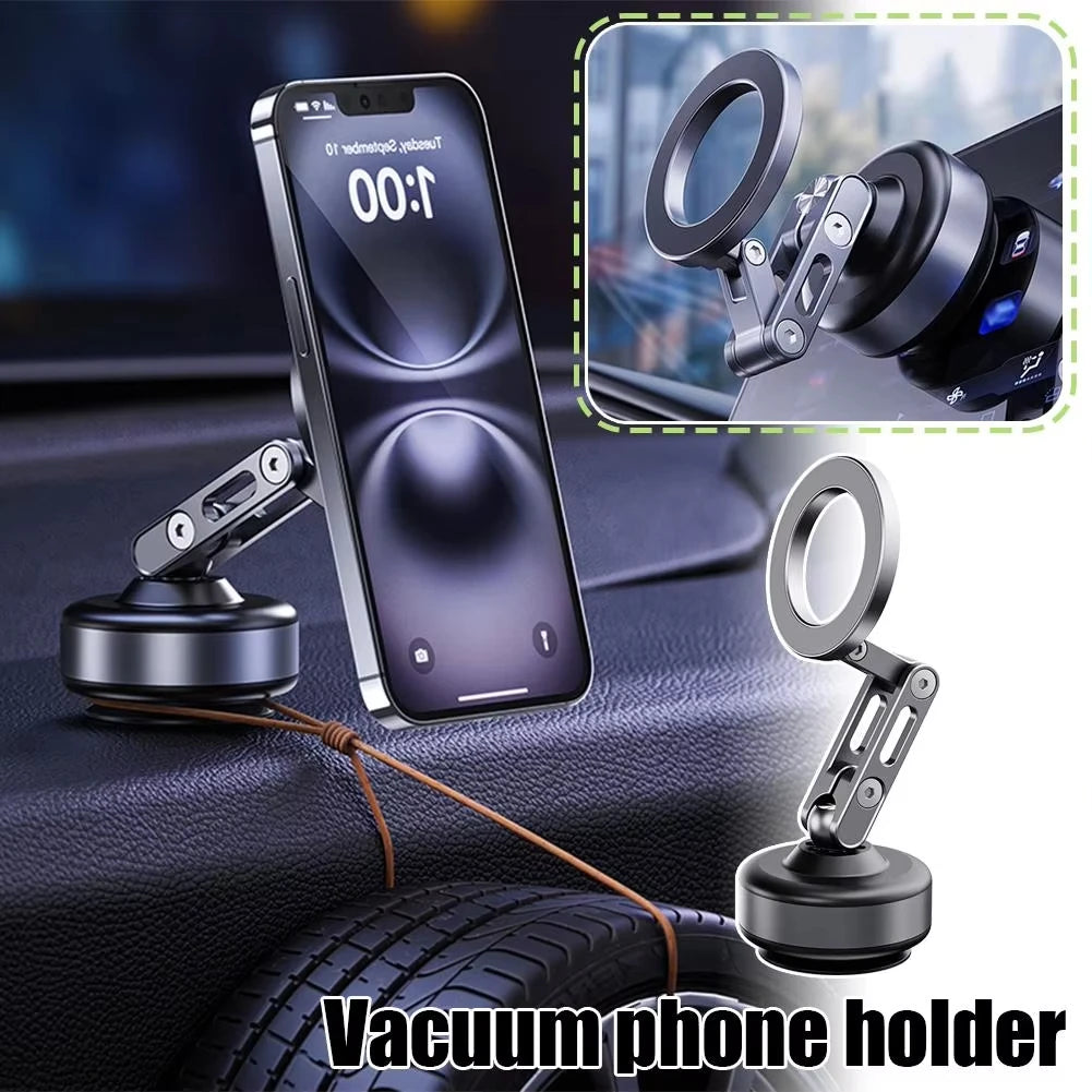 Support de téléphone magnétique pour voiture, ventouse rotative et pliable en alliage d'aluminium, support d'adsorption électrique sous vide, nouveauté 2025