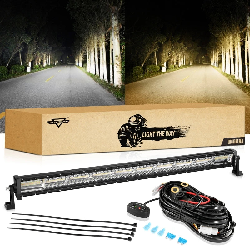 Auxbeam-Barre lumineuse de travail ChlorBeam LED avec fonction mémoire, 6 modes, 22 ", 30", 42 ", camion 514 Up, tout-terrain