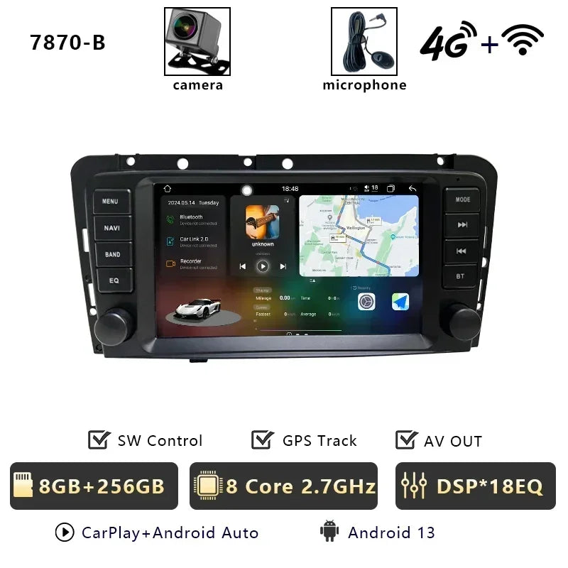 CHSTEK autoradio Carplay Android 13 pour Volvo XC70 V70 S60 S40 V40 2005 2006 2007 2008 2009 Navigation stéréo multimédia WIFI 4G