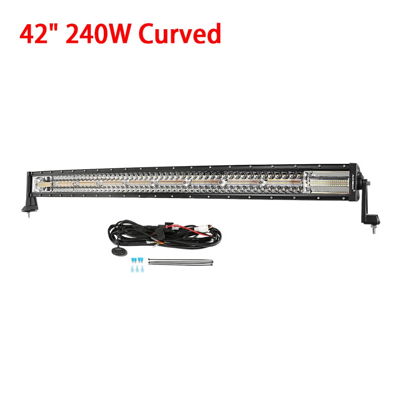 Auxbeam-Barre lumineuse de travail ChlorBeam LED avec fonction mémoire, 6 modes, 22 ", 30", 42 ", camion 514 Up, tout-terrain