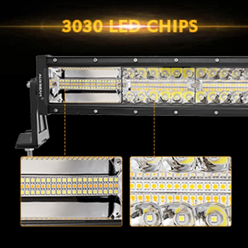Auxbeam-Barre lumineuse de travail ChlorBeam LED avec fonction mémoire, 6 modes, 22 ", 30", 42 ", camion 514 Up, tout-terrain