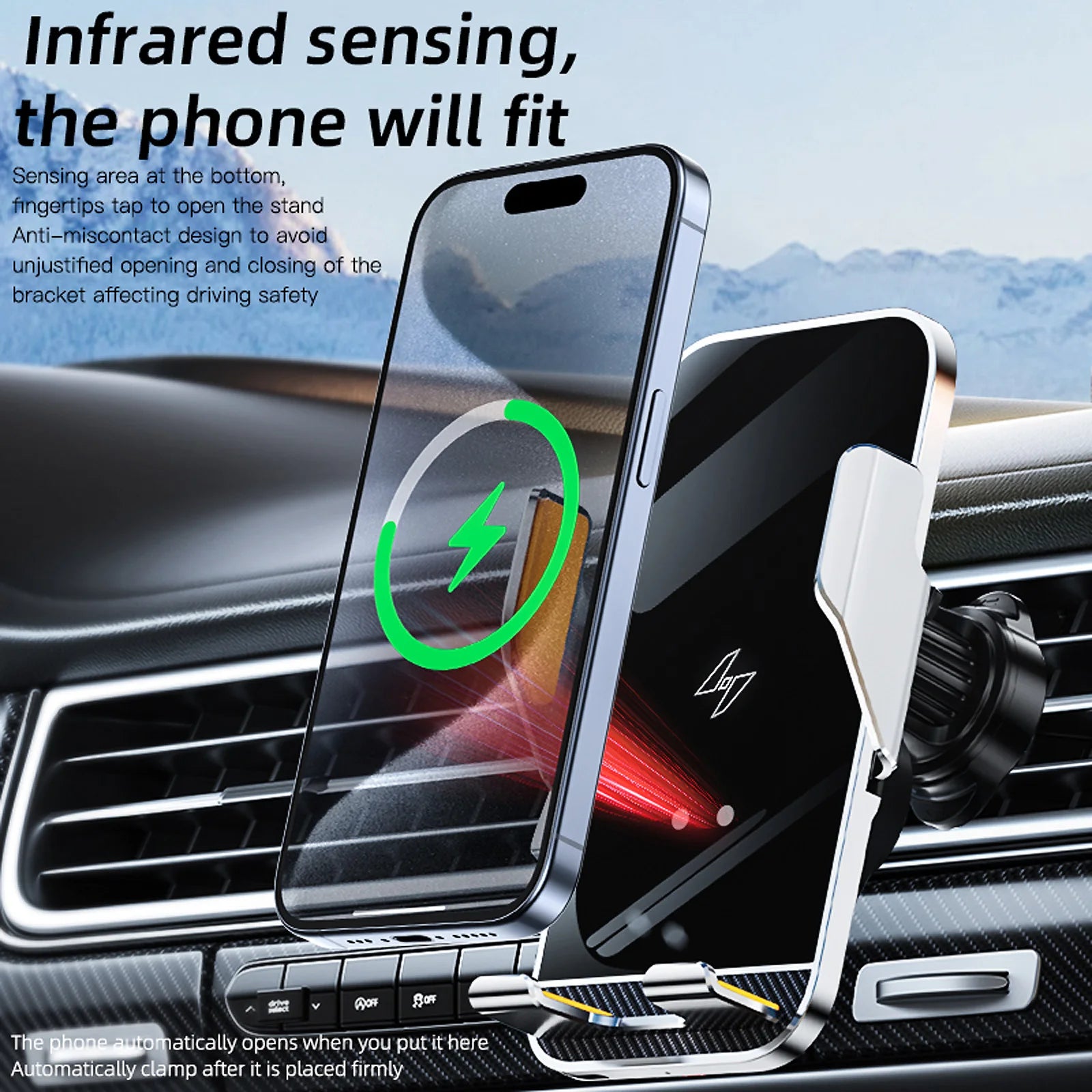Base de support de téléphone spécial pour mercedes-benz CLS C257 2019 – 2023 AMG 450, charge sans fil, support magnétique MagSafe pour voiture, chargeur de voiture